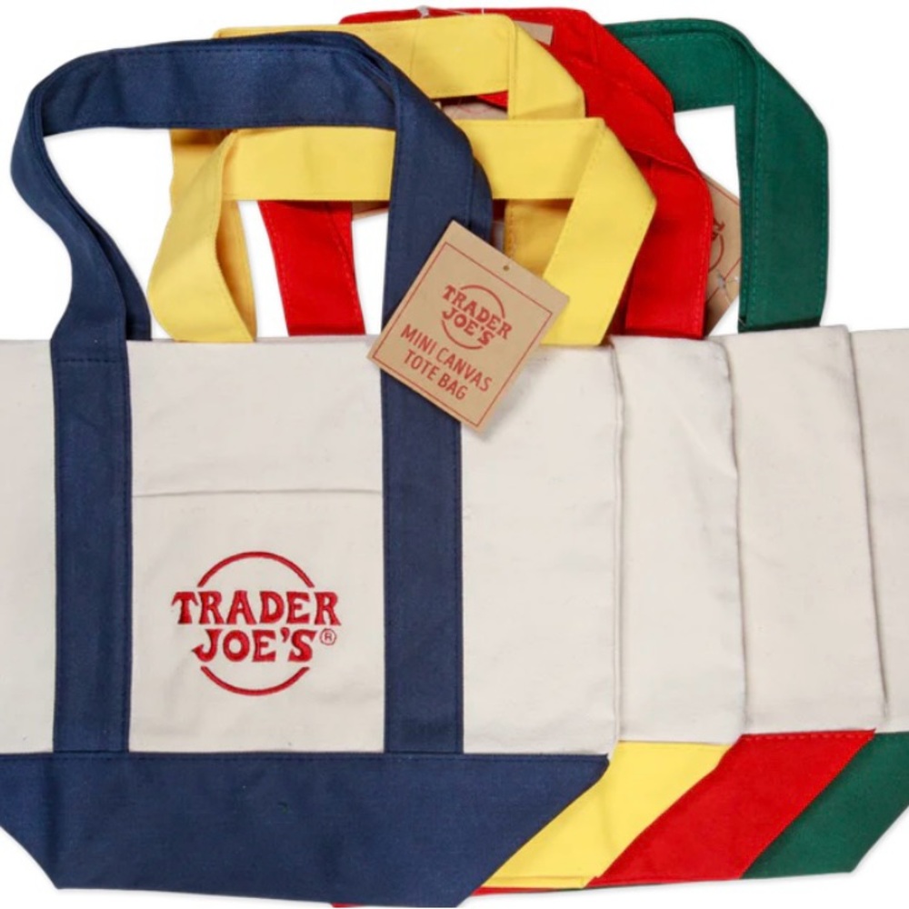 NWT Trader Joe mini canvas tote